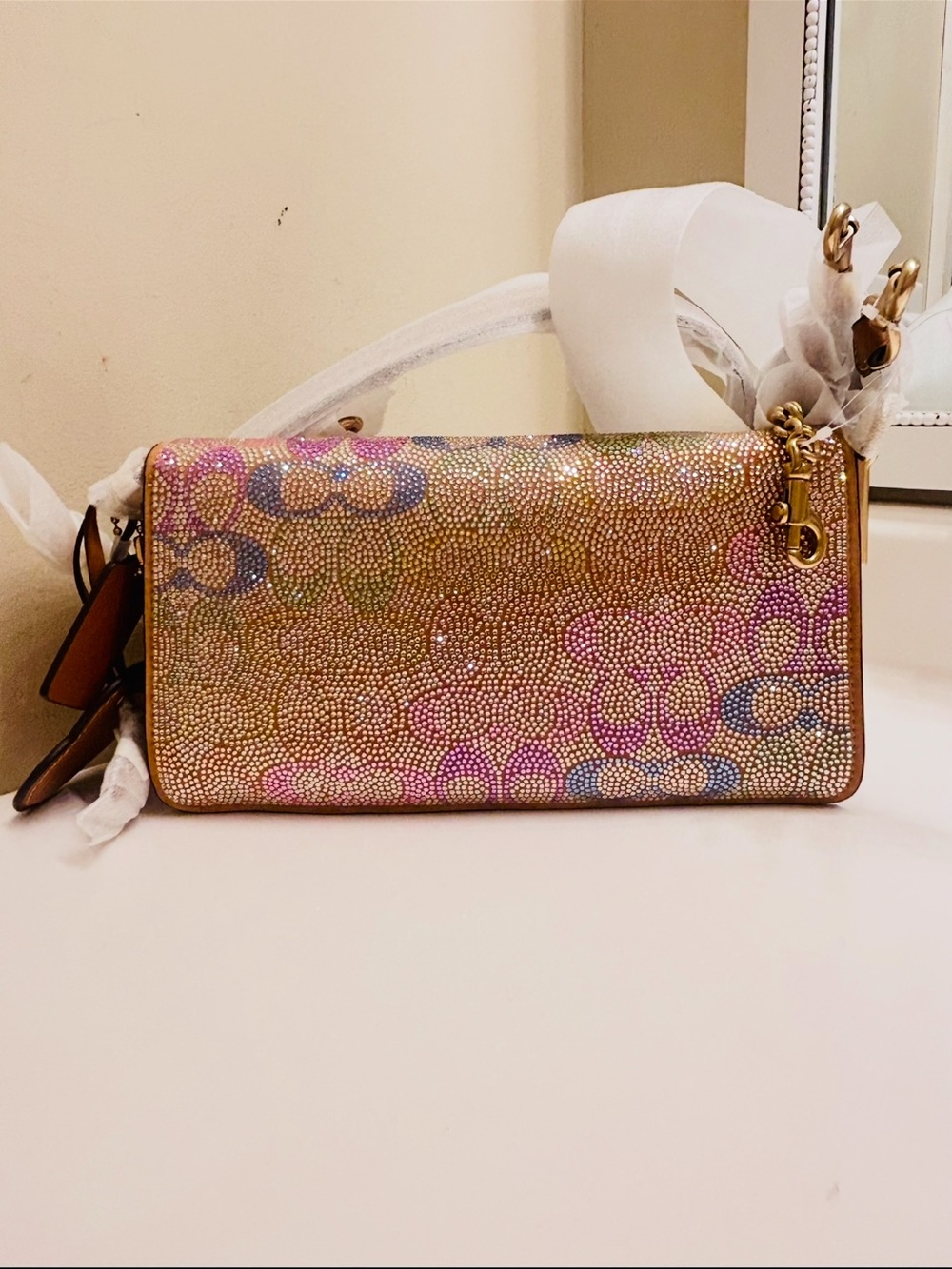Coach Rainbow Crystal Tabby Shoulder Bag 26 - Picture 2 of 14